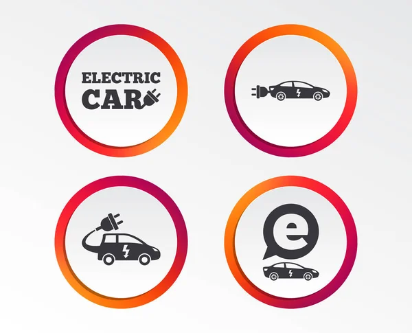 Electric Car Icons Blurred Colourful Gradient — Stock Vector