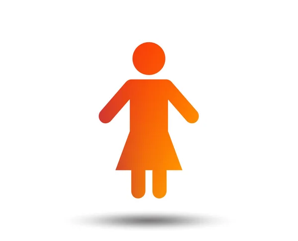 Female sign icon with blurred colourful gradient.