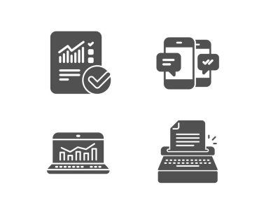 İş ve teknoloji simgeleri beyaz arka plan üzerinde set