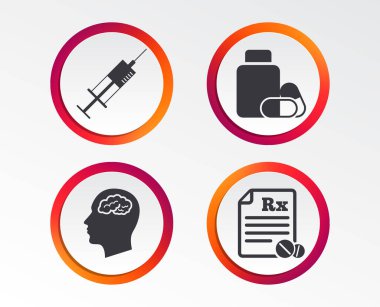 Beyaz arka plan üzerinde izole tıp simgeler.