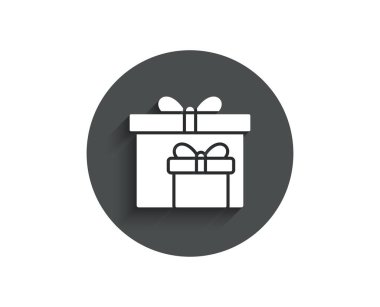 Hediye kutuları basit simgesi beyaz arka plan üzerinde izole.