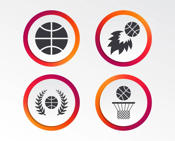 Basketball Sport Icons Isolated White Background — Stock Vector