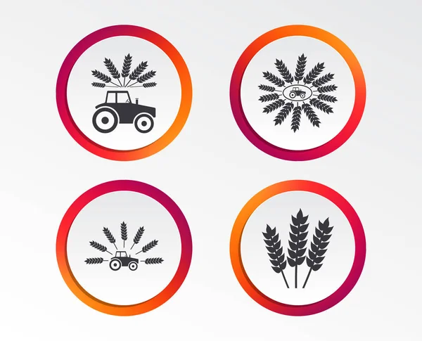 Iconos Del Tractor Aislados Sobre Fondo Blanco — Vector de stock