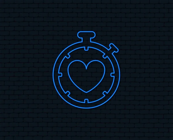 Icône Signe Heart Timer Sur Fond Noir — Image vectorielle