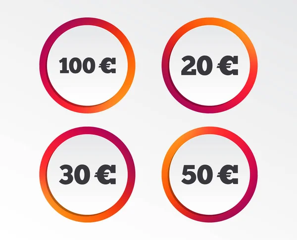 Para Beyaz Arka Plan Üzerinde Izole Euro Icons — Stok Vektör