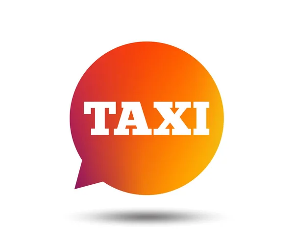 Taxi Voz Burbuja Signo Icono Aislado Sobre Fondo Blanco — Archivo Imágenes Vectoriales