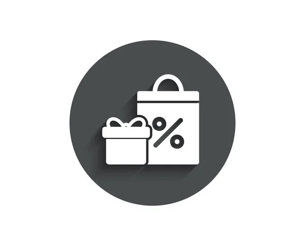 Scatola Regalo Con Shopping Bag Semplice Icona Isolata Sfondo Bianco — Vettoriale Stock