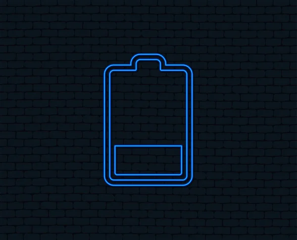 Lage Niveau Teken Batterijpictogram Zwarte Achtergrond — Stockvector