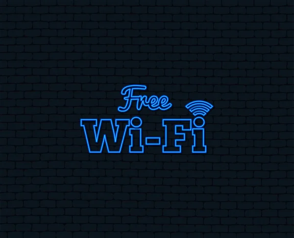 黒の背景に無料の Wifi — ストックベクタ