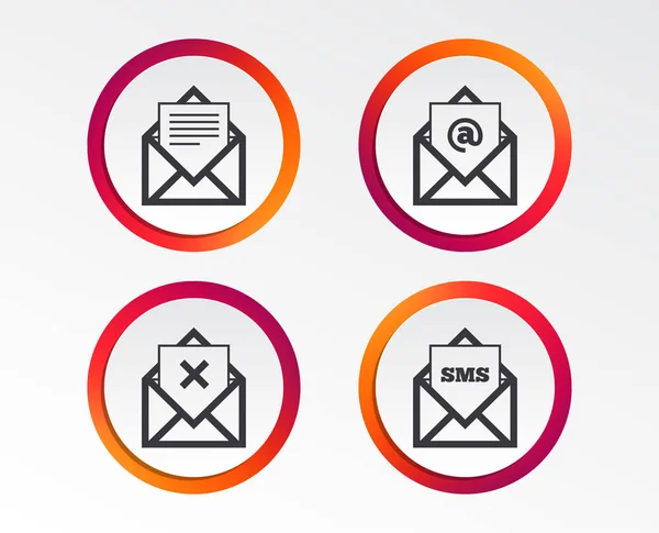 Iconos Sobre Correo Aislados Sobre Fondo Blanco — Vector de stock