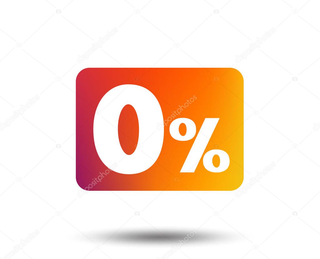 Zero percent sign icon isolated on white background.