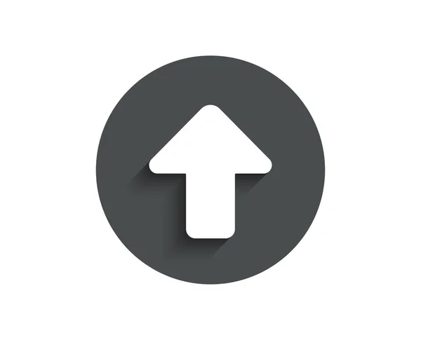 Upload Eenvoudig Pijlpictogram Richting Pijlpunt Symbool Navigatie Aanwijzer Teken Cirkel — Stockvector