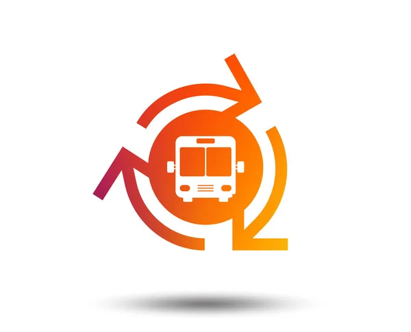 Icona Bus Navetta Simbolo Fermata Trasporto Pubblico Elemento Design Sfumato — Vettoriale Stock