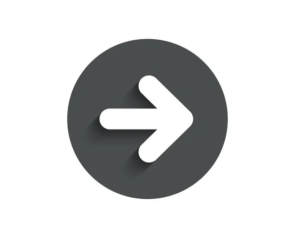 Nächster Pfeil Einfaches Symbol Vorwärts Pfeilspitze Symbol Navigationszeiger Kreis Flache — Stockvektor