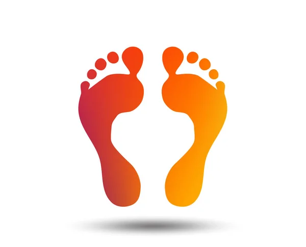 Zeichen Des Menschlichen Fußabdrucks Barfußsymbol Fußsilhouette Verschwommenes Gradient Gestaltungselement Lebendige — Stockvektor