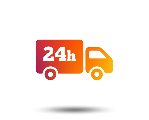 Hours Delivery Service Cargo Truck Symbol Blurred Gradient Design Element — Stock Vector