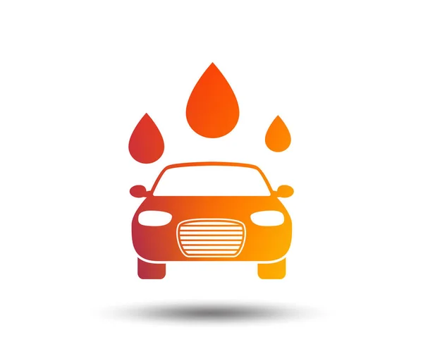 Car Wash Pictogram Autowasserette Carwash Symbool Waterdruppels Tekenen Wazig Kleurovergang — Stockvector