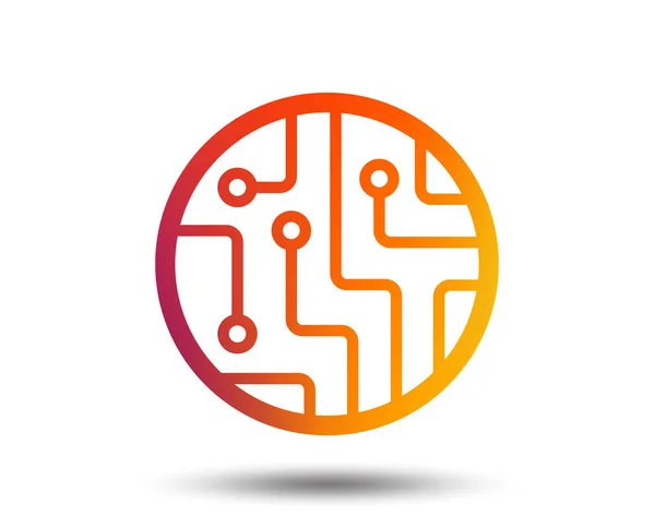 Leiterplattensymbol Technologie Schema Kreis Symbol Verschwommenes Gradient Gestaltungselement Lebendige Grafische — Stockvektor