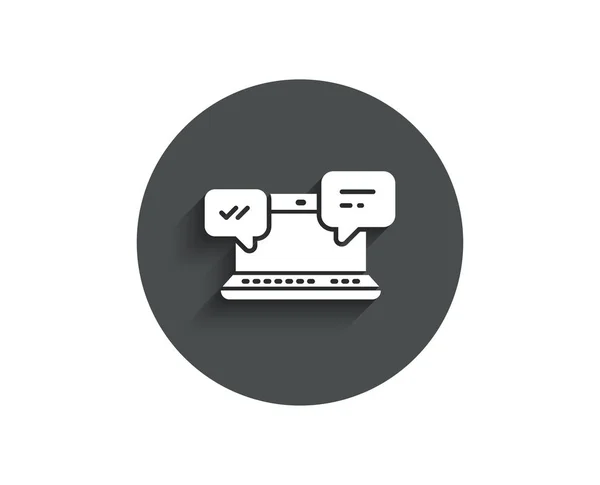 Интернет Простая Икона Знак Чата Разговора Символ Компьютерной Связи Круговая — стоковый вектор