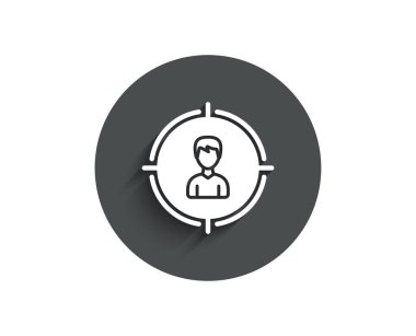 Baş av basit simgesi. İş hedef veya istihdam işareti. Circle gölge ile düz düğme. Vektör çizim.