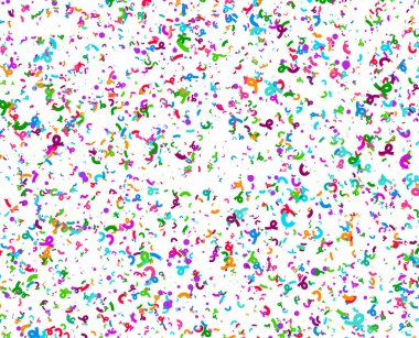 Carnaval veya Festival konfeti. Renkli konfeti parçalar. Kutlama parti veya tatil arka plan. Uçan renkli glitter parçacıklar. Dekorasyon desen. Vektör çizim.