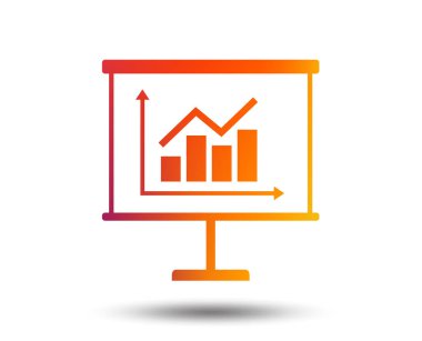 Sunu billboard işareti simgesi. Düzeni ve diyagram sembolü. Degrade tasarım öğesi bulanık. Canlı grafik düz simge. Vektör çizim.