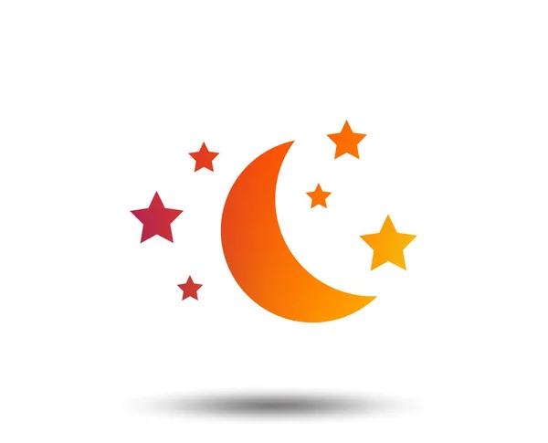 Moon Stars Icon Sleep Dreams Symbol Night Bed Time Sign — Stock Vector