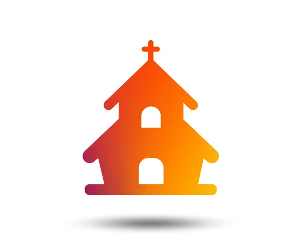 Ícone Igreja Símbolo Religioso Cristão Capela Com Cruz Telhado Elemento — Vetor de Stock