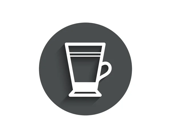 Latte Káva Ikona Horký Nápoj Znamení Symbol Nápoj Kruh Plochý — Stockový vektor
