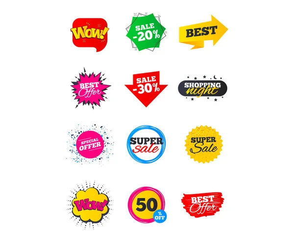 Sale Banners Best Offers Discounts Tags Market Sale Flyers Clearance — Stock Vector