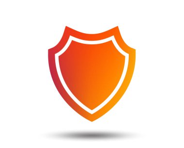 Kalkan işareti simgesi. Koruma sembol. Degrade tasarım öğesi bulanık. Canlı grafik düz simge. Vektör