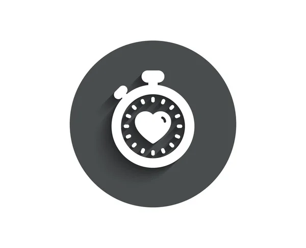Heart Timer Icône Simple Symbole Amour Signe Arrêt Saint Valentin — Image vectorielle