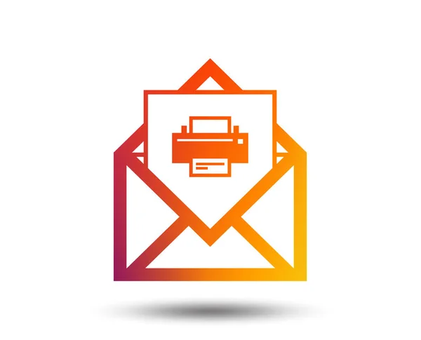 Postdruck Symbol Umschlag Symbol Botschaftsschild Mail Navigationstaste Verschwommenes Gradient Gestaltungselement — Stockvektor