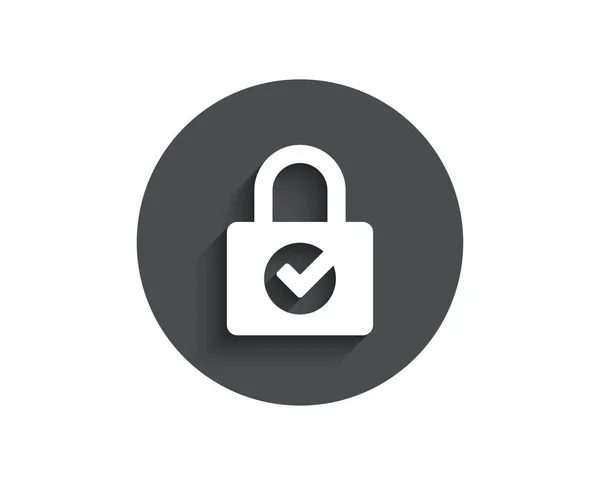 Lock Check Simple Icon Private Locker Sign Password Encryption Symbol — Stock Vector