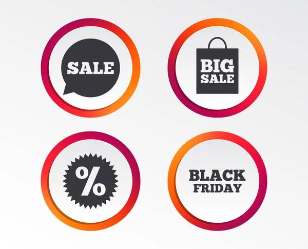 Sale Speech Bubble Icon Discount Star Symbol Black Friday Sign — Stock Vector