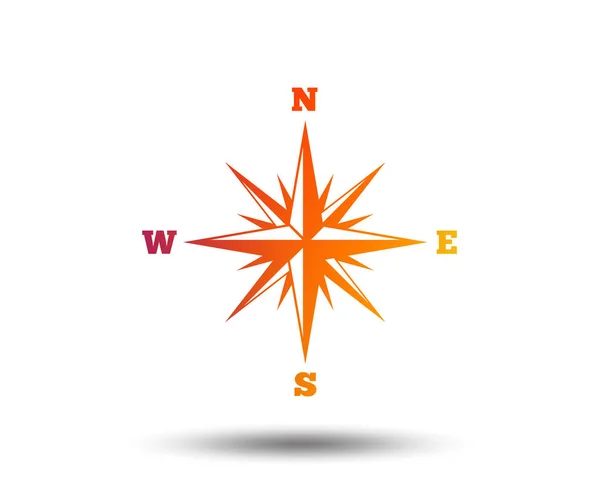 Kompass Tecken Ikonen Windrose Navigering Symbol Suddig Gradient Designelement Levande — Stock vektor