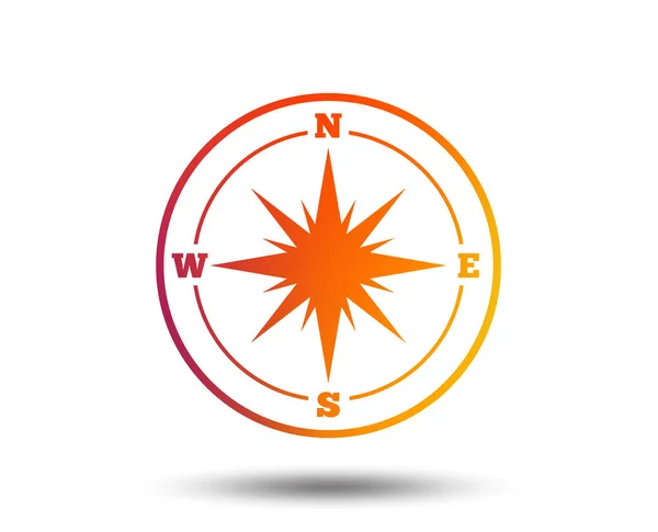 Compass Sign Icon Windrose Navigation Symbol Blurred Gradient Design Element — Stock Vector