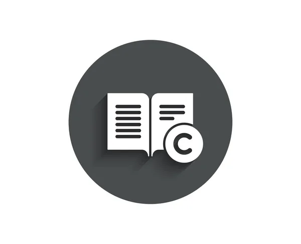 Copyright Eenvoudige Pictogram Copywriting Boek Teken Feedback Symbool Cirkel Platte — Stockvector