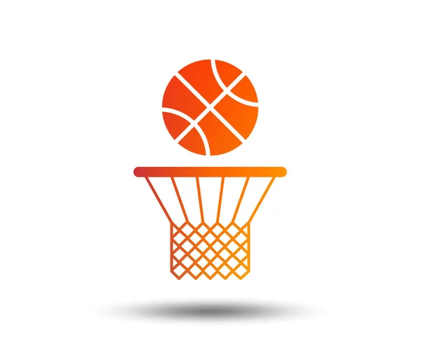 Basketbol Topu Sepeti Işareti Simgesi Spor Sembolü Degrade Tasarım Öğesi — Stok Vektör