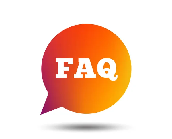 Faq Information Sign Icon Help Speech Bubble Symbol Blurred Gradient — Stock Vector