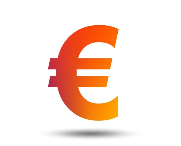 Ikona Podepsat Euro Symbol Měny Eur Štítek Peníze Rozmazané Přechodu — Stockový vektor