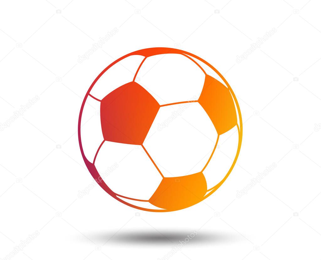 Football ball sign icon. Soccer Sport symbol. Blurred gradient design element. Vivid graphic flat icon. Vector