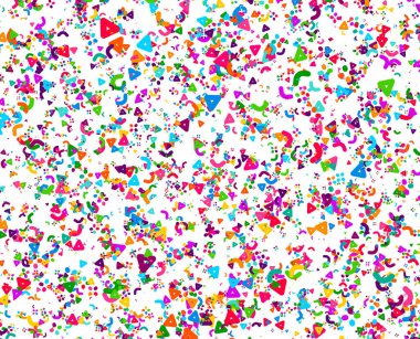 Beyaz arka plan üzerinde renkli konfeti adet