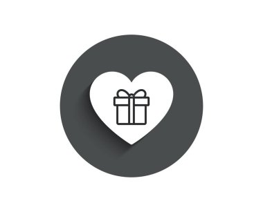 Beyaz arka plan üzerinde izole hediye kutusu basit kutsal kişilerin resmi, siyah düğme seviyorum