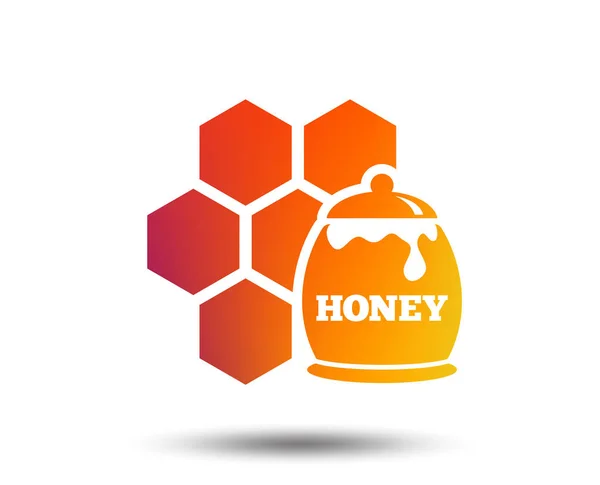 Honung Potten Och Honeycomb Ikonen Vit Bakgrund — Stock vektor