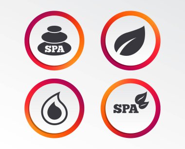 Spa simgeler beyaz arka plan üzerinde taşlar