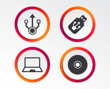 USB flash sürücü simgeleri beyaz arka plan üzerinde