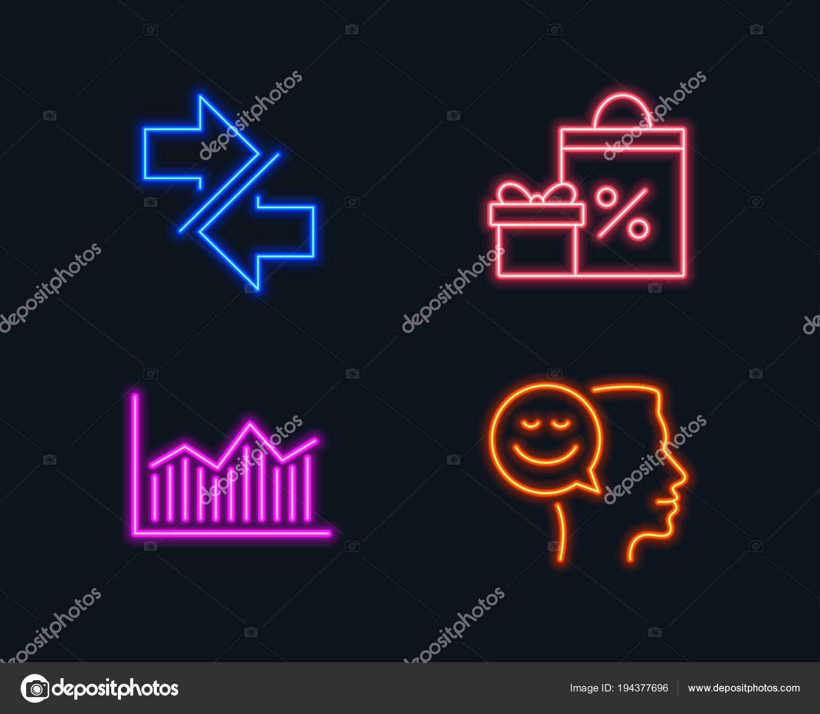 Neon Verlichting Set Van Shopping Synchroniseren Geld Diagram Iconen ... Neon Verlichting Set Van Shopping Synchroniseren Geld Diagram Iconen ...