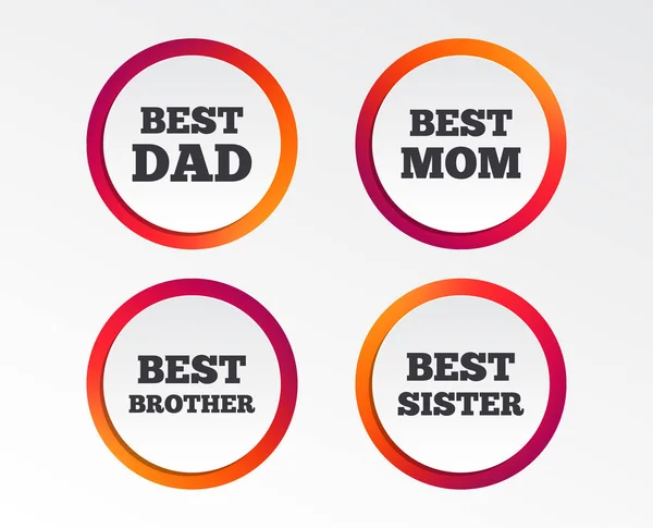 Best Mom Dad Brother Sister Icons Award Symbols Infographic Design — Stock Vector