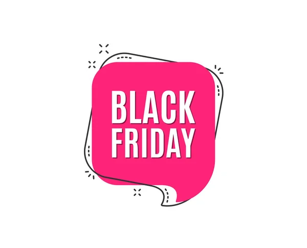 Black Friday Verkauf Sonderangebot Preisschild Werberabatt Symbol Sprechblasentag Trendiges Grafik — Stockvektor